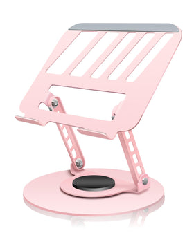 ZSAUTHREE 360° laptop stand with rotating base enabling easy screen sharing during meetings