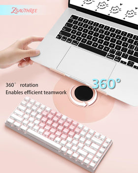 ZSAUTHREE adjustable-height pink laptop stand supports ergonomic viewing for long sessions