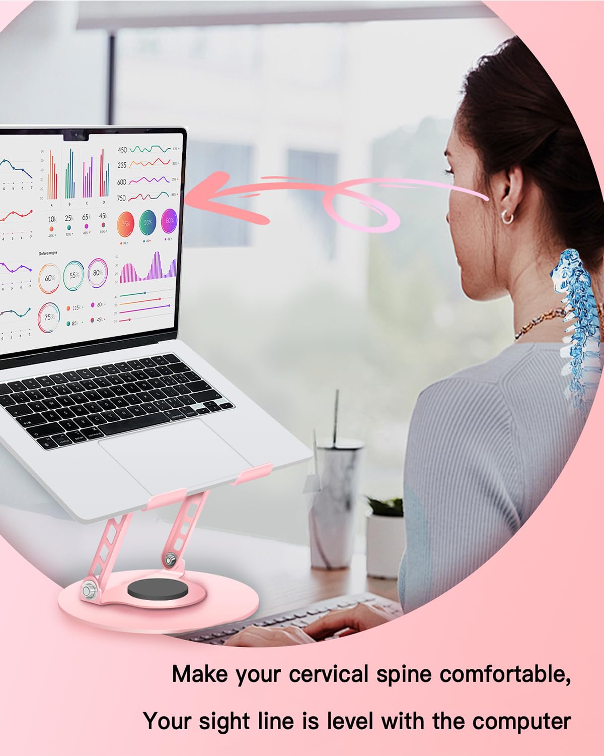 ZSAUTHREE folding design laptop stand showing compact, portable form