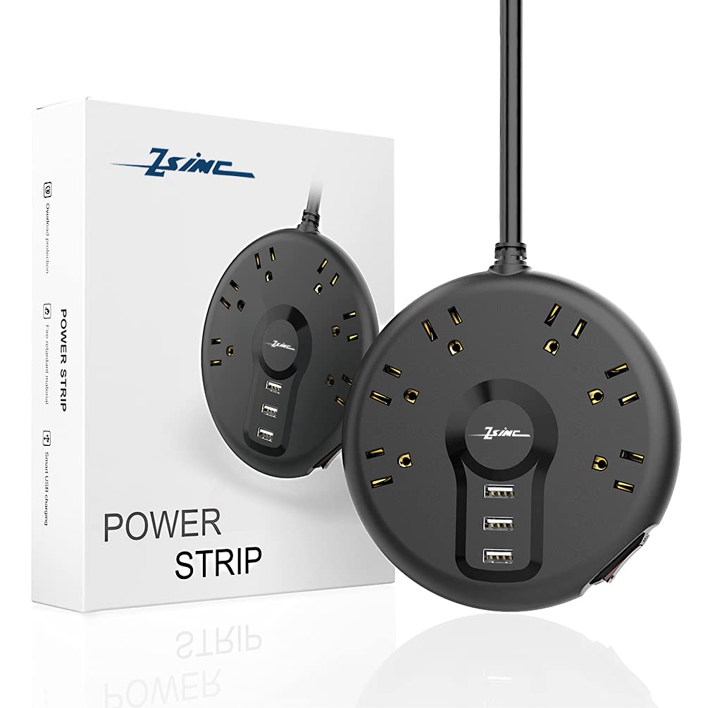 ZSIMC power strip in an office or dorm room setup showing versatility