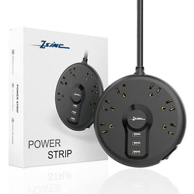 ZSIMC power strip in an office or dorm room setup showing versatility