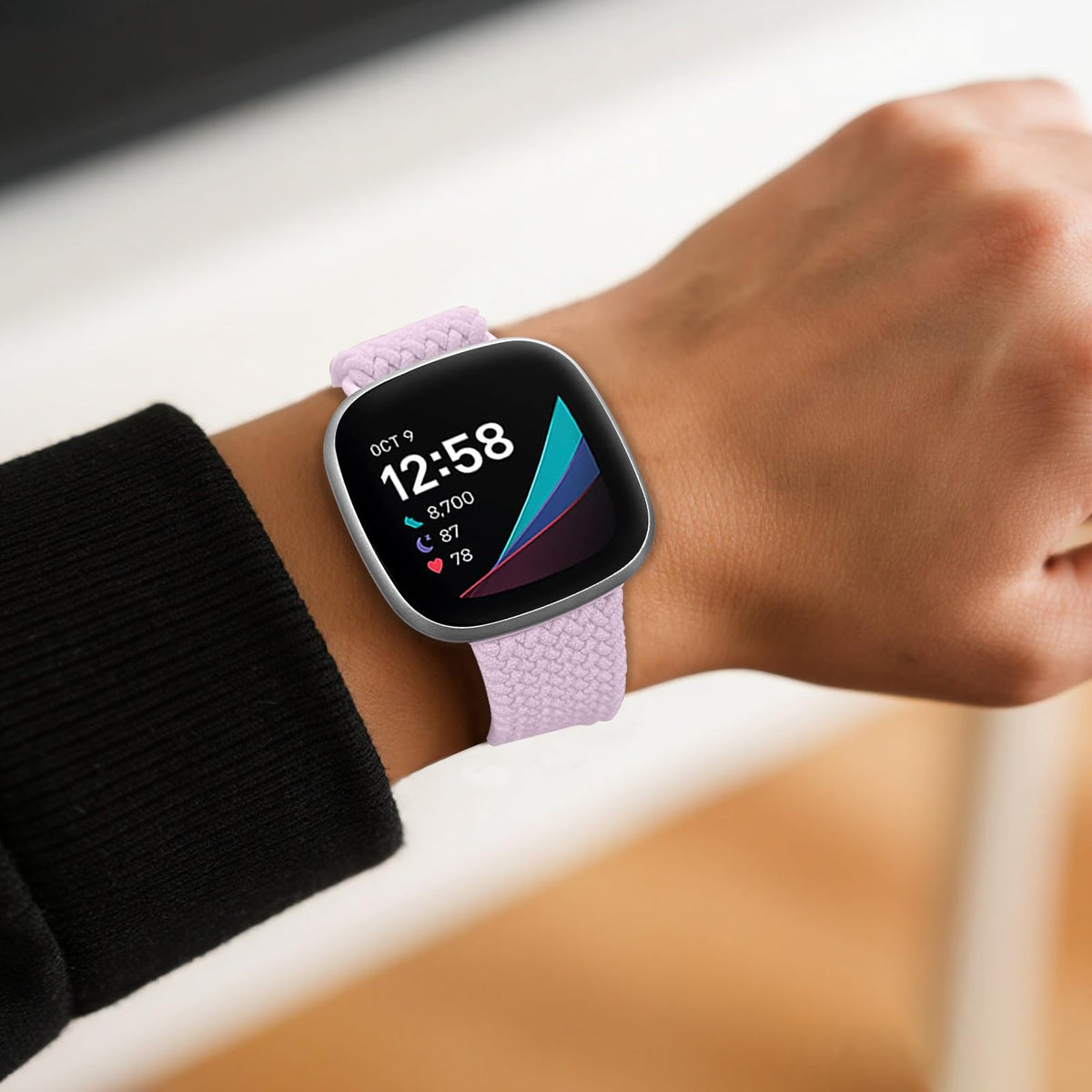 Zspoly breathable nylon weave band supports all-day comfort on the wrist.
