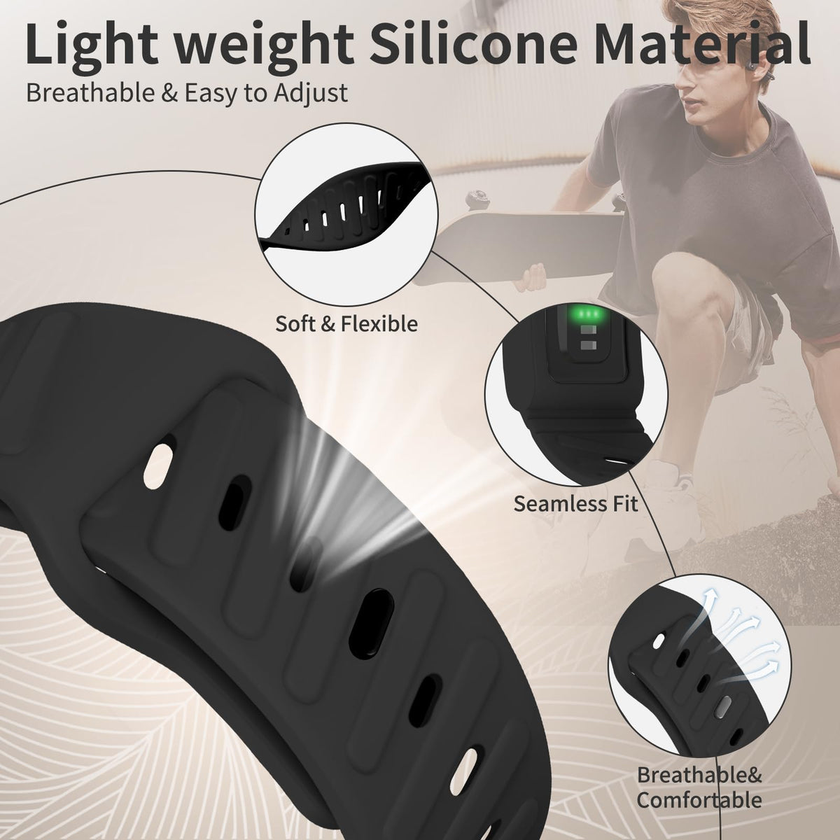 Zspoly band installed on WHOOP tracker for secure wear benefit