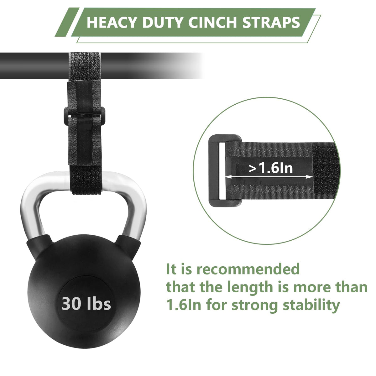 ZSURLUX black cinch strap close-up highlights rugged texture and reinforced buckles