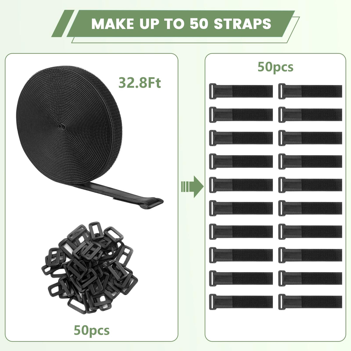 Durable nylon straps with buckles for reusable, heavy-duty fastening