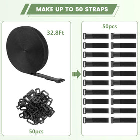 Durable nylon straps with buckles for reusable, heavy-duty fastening