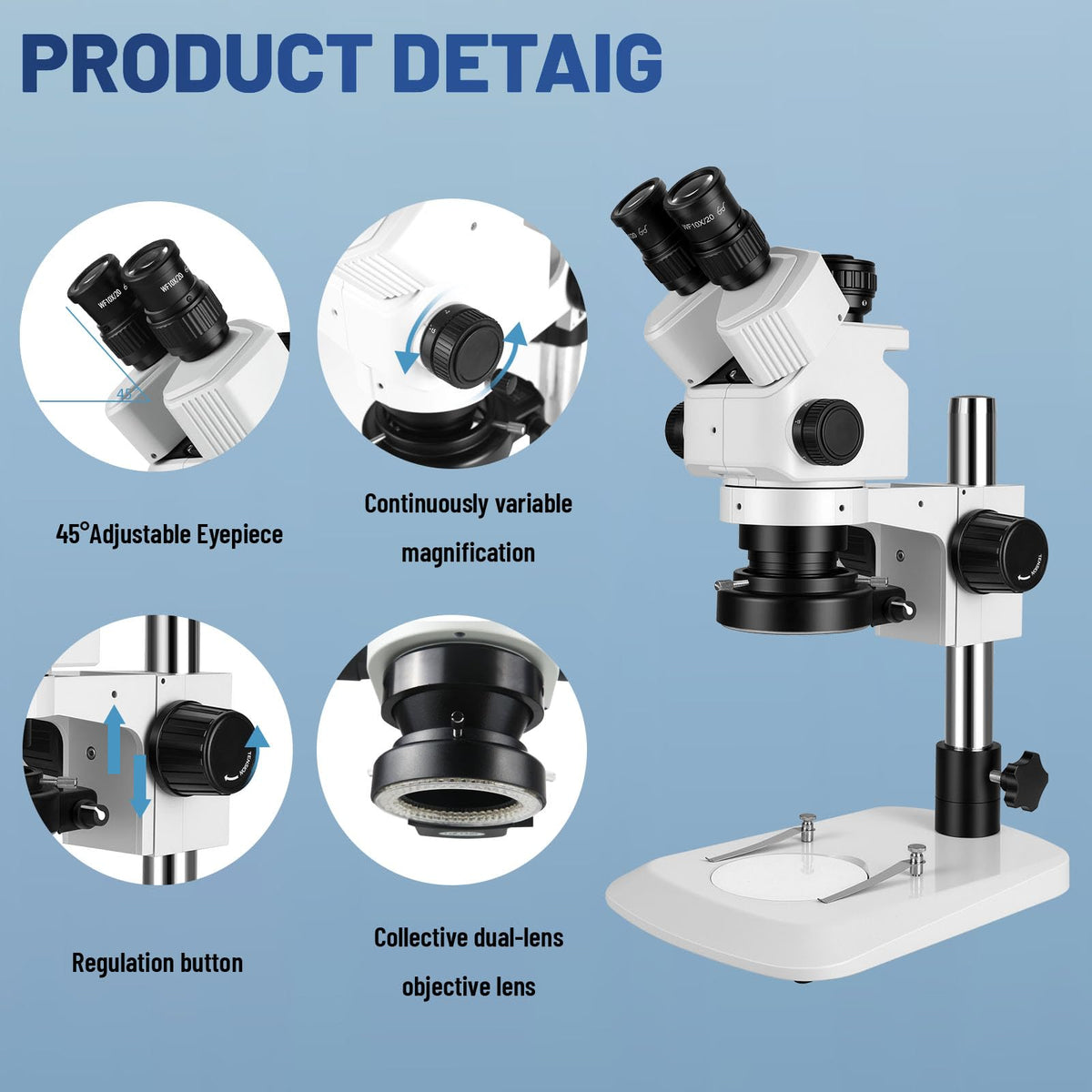 ZTEEERS 56-LED ring light delivers bright, even illumination for clear inspection.