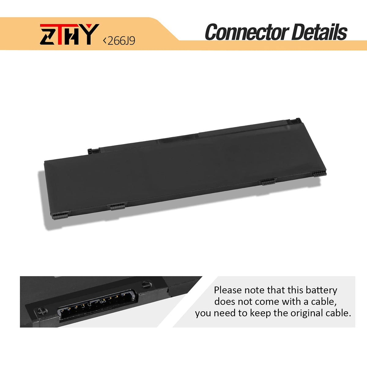 ZTHY battery installed in Dell laptop demonstrating easy swap and restored power
