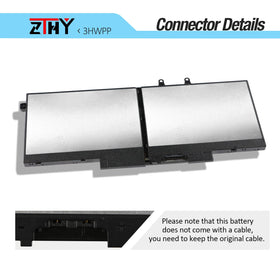 ZTHY 3HWPP battery front view for Dell Latitude 5501, easy install and secure fit