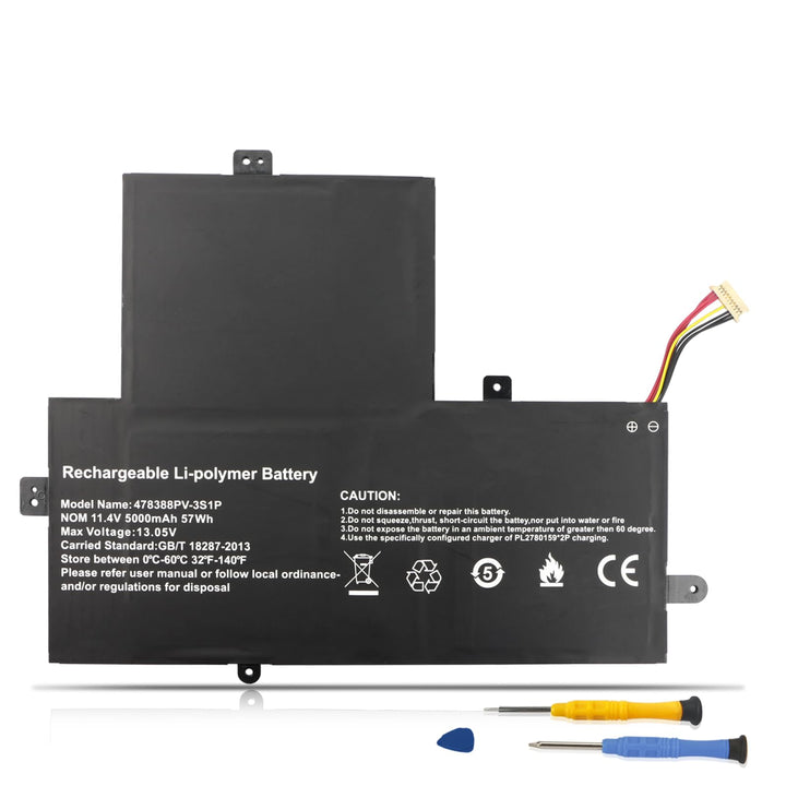 ZTHY front view of replacement battery showing clean OEM-style casing and fit
