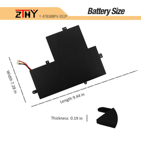 ZTHY replacement battery in a workspace showing restored laptop mobility
