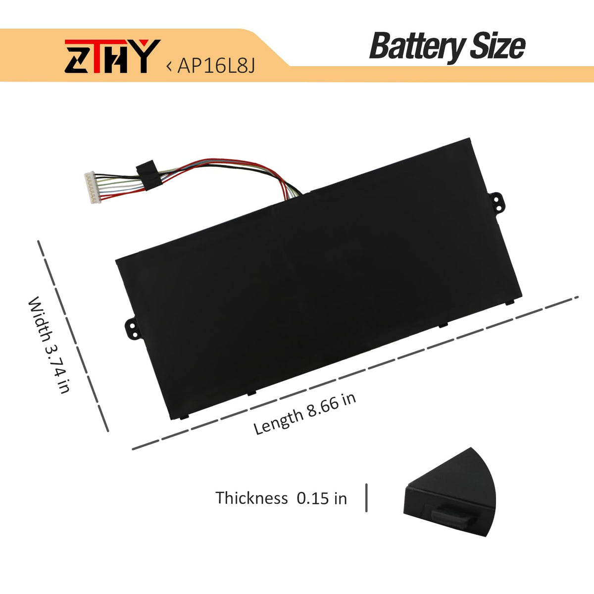 ZTHY AP16L8J in a laptop on a desk highlighting restored battery life for productivity
