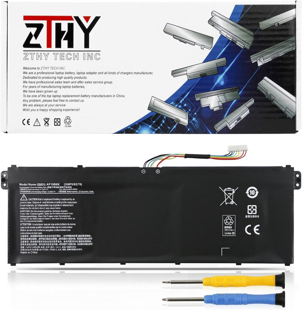 ZTHY front view of replacement battery showing fit and design benefit
