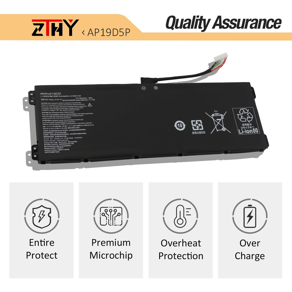 ZTHY battery installed in Acer laptop showing seamless replacement benefit
