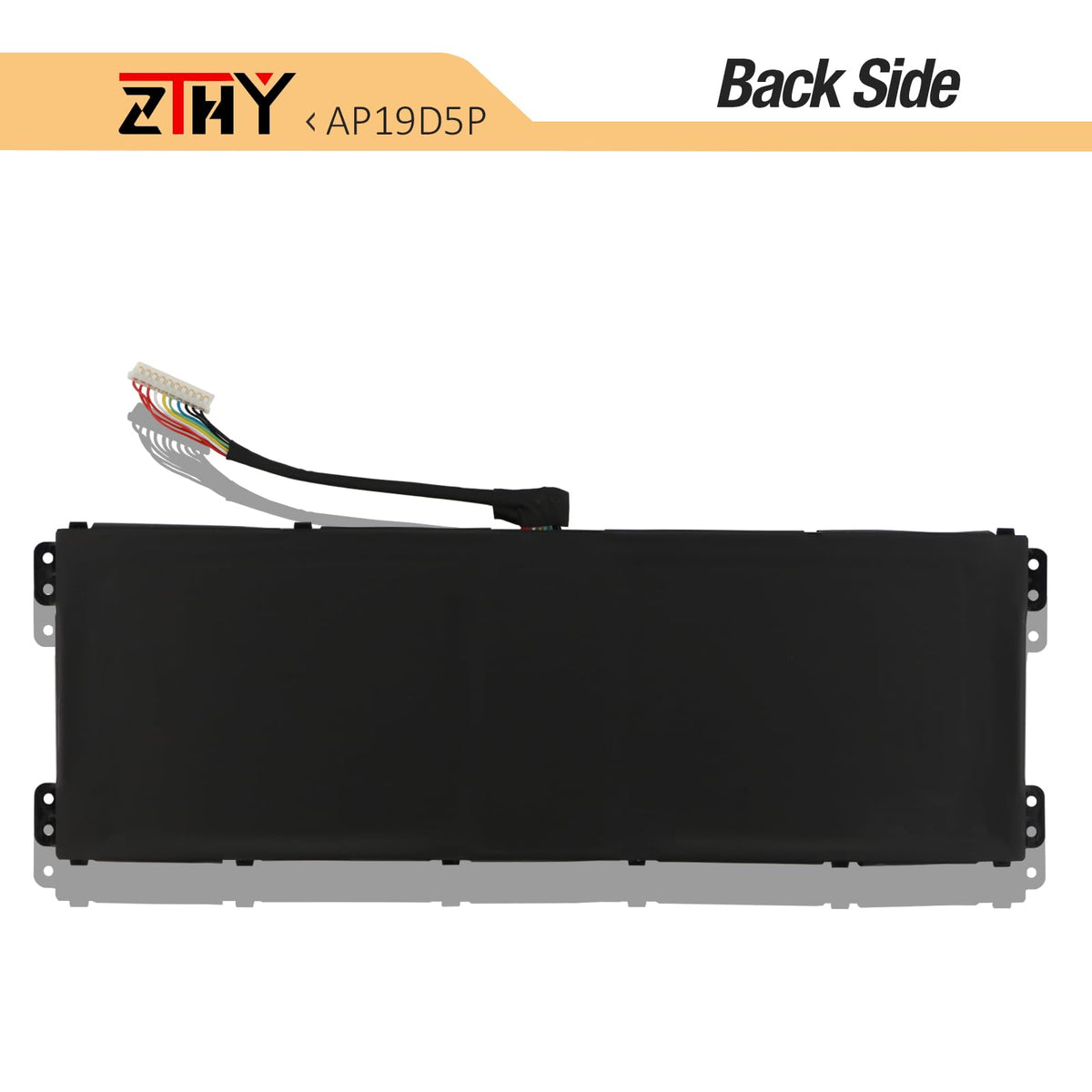ZTHY battery next to ruler to show scale and accurate sizing benefit