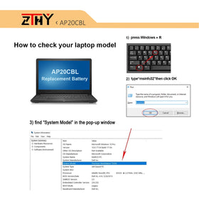 ZTHY battery top label close-up displaying part number and compatibility benefit