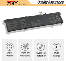 ZTHY battery capacity and voltage sticker showing 11.55V 42Wh confidence