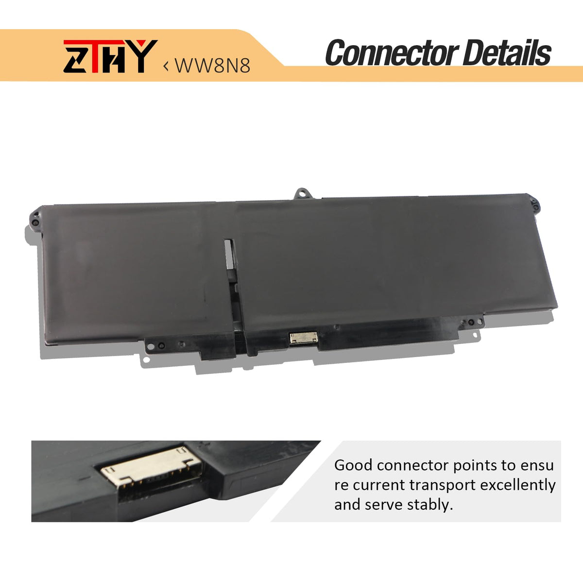 ZTHY battery installed in Dell Latitude demonstrating correct fit and function