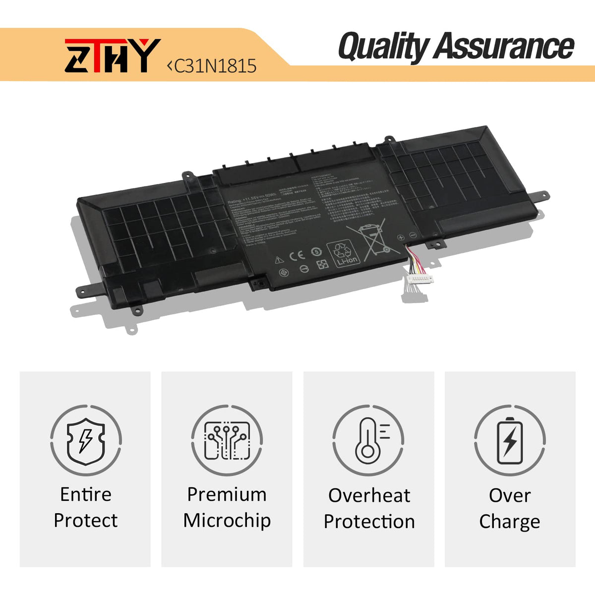 ZTHY battery installed in UX333 laptop restoring mobility and full functionality