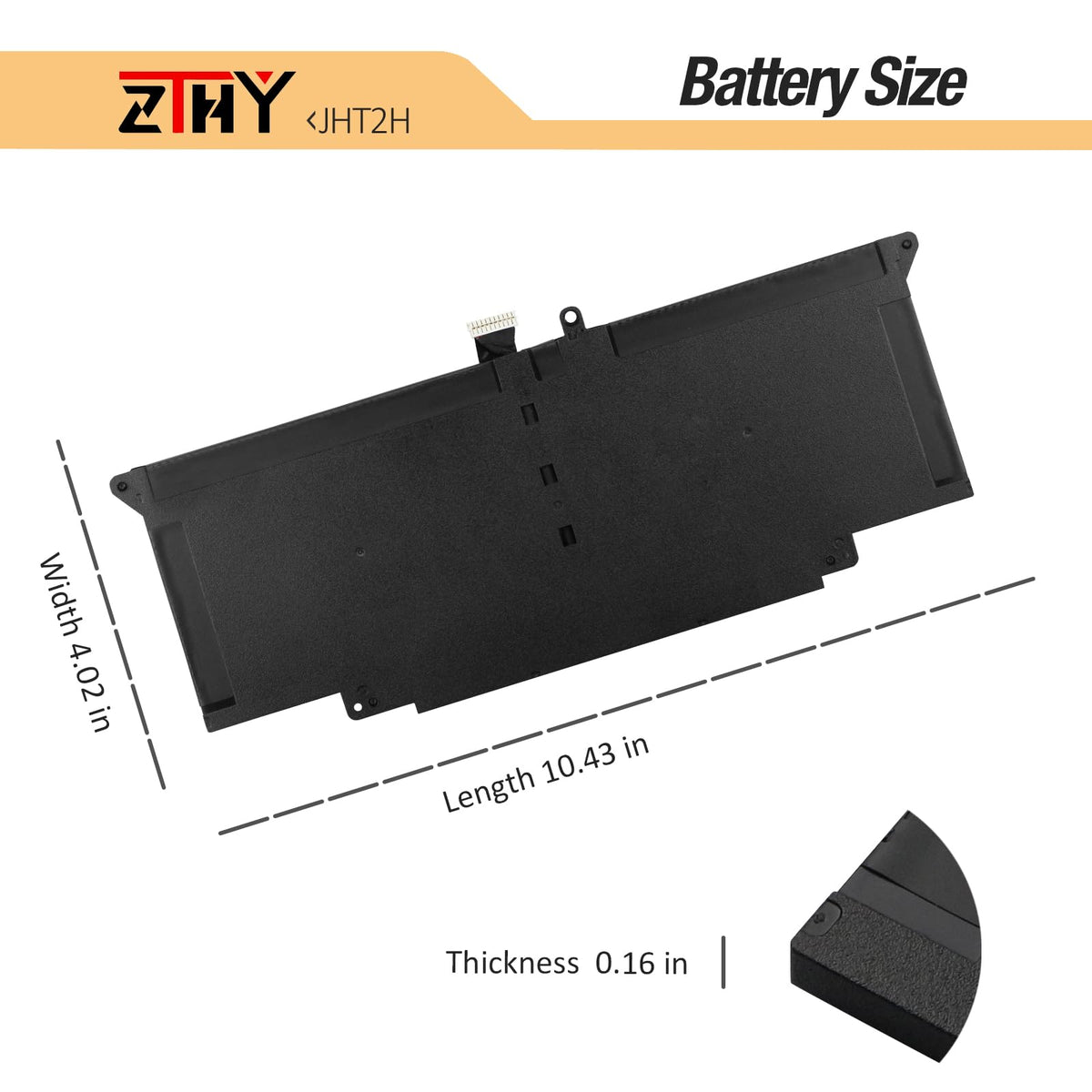 ZTHY battery packaging and insert showing included safety and instruction benefit