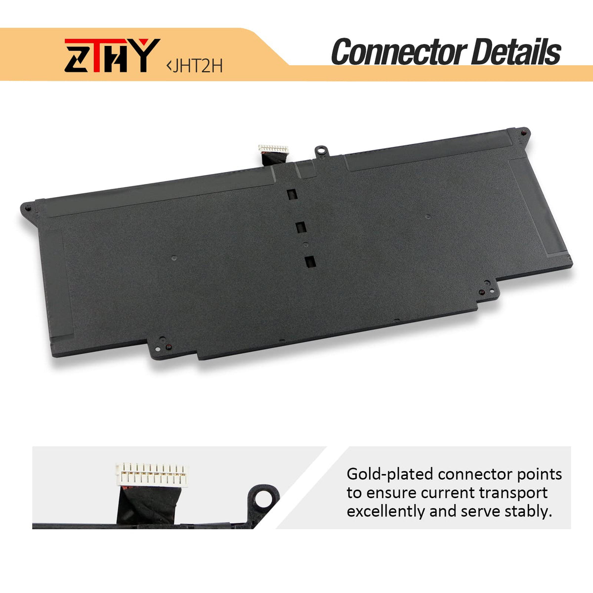 ZTHY battery side profile highlighting slim design for correct laptop fit