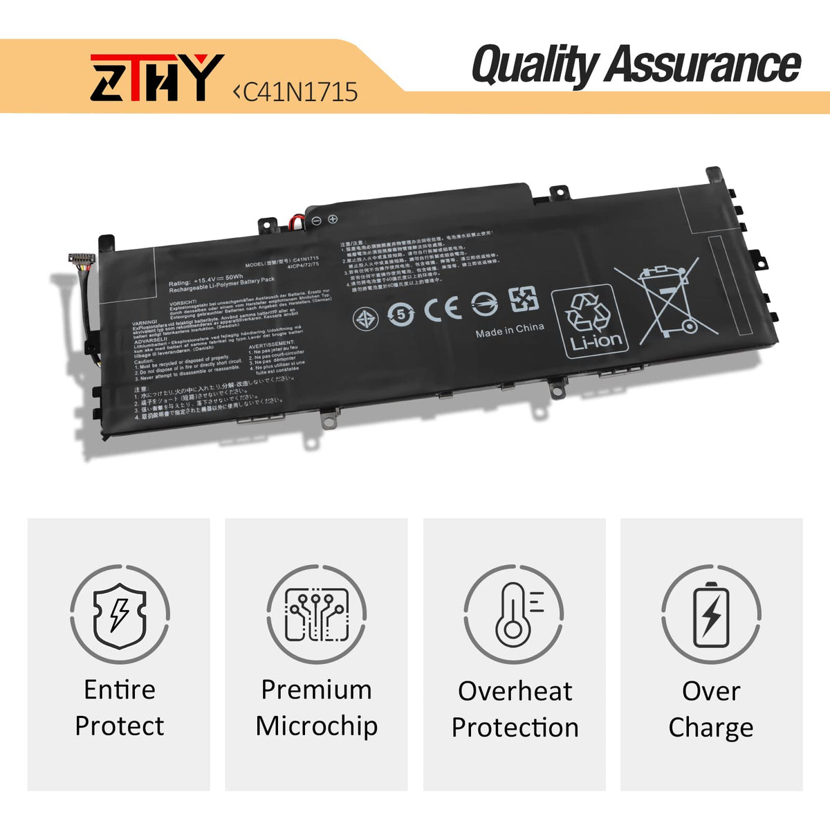 ZTHY installed in ASUS UX331 laptop demonstrating restored power and fit