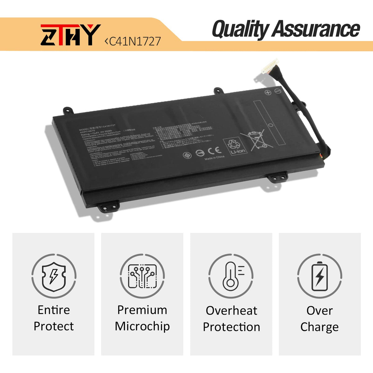 ZTHY battery installed in Asus laptop illustrating easy replacement
