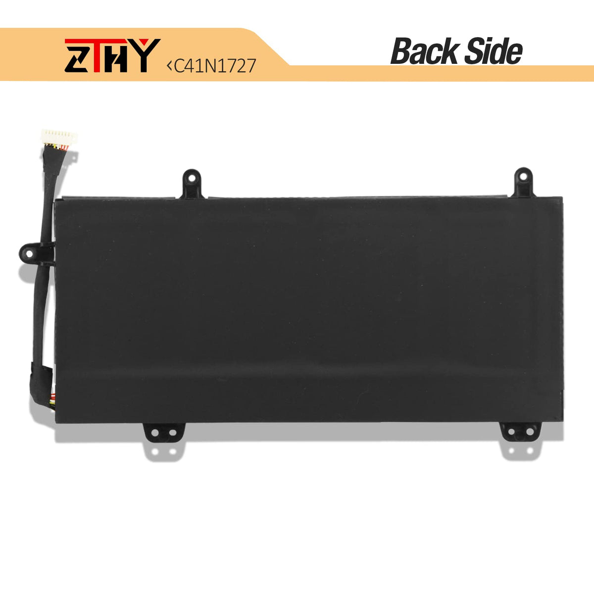 ZTHY battery next to ruler showing exact dimensions for sizing clarity
