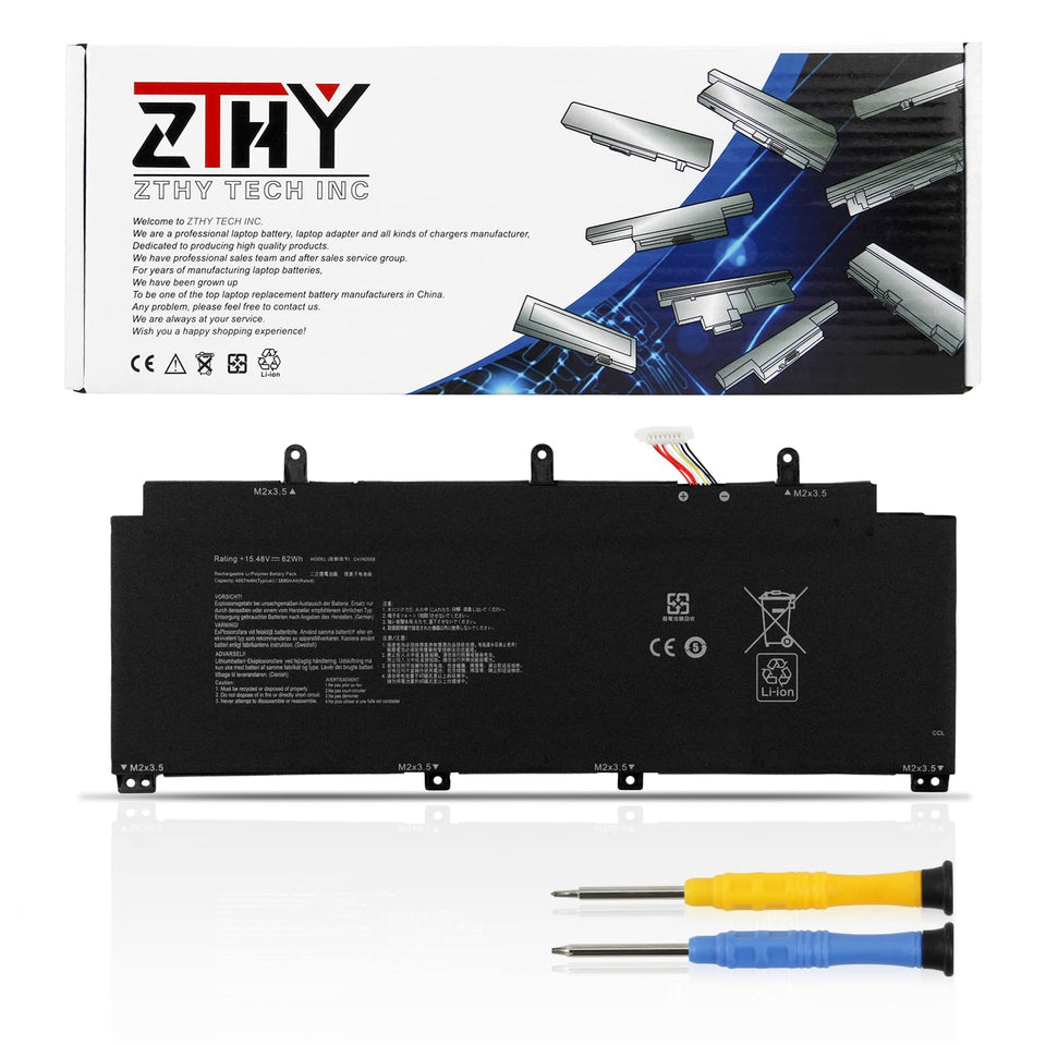 ZTHY battery front view showing clean replacement design and reliable fit
