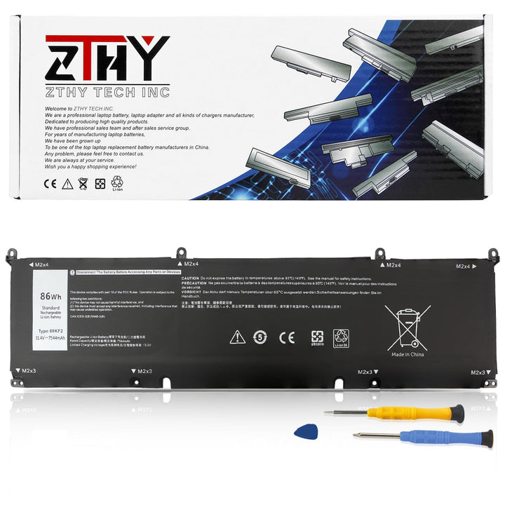 ZTHY front view of battery pack showing model label and fit benefits