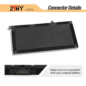 ZTHY JK6Y6 40Wh battery for Dell Latitude 3140, slim profile and steady power