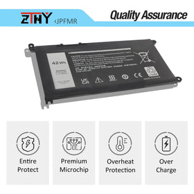 ZTHY JPFMR 11.4V 42Wh Li-ion pack shown for efficient daily use on Dell Chromebook 5493