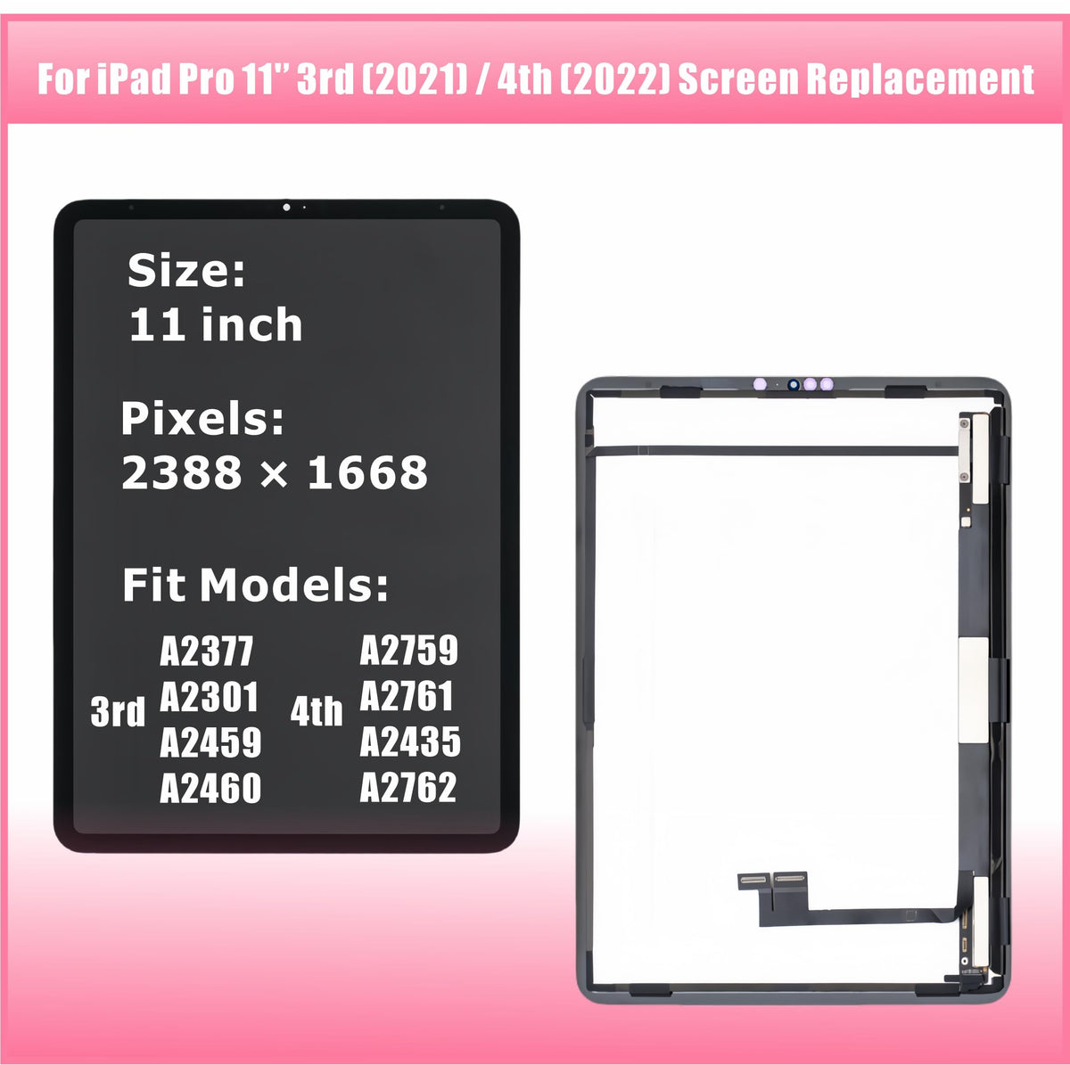 ZTR iPad Pro 11 back-view showing connectors for secure installation