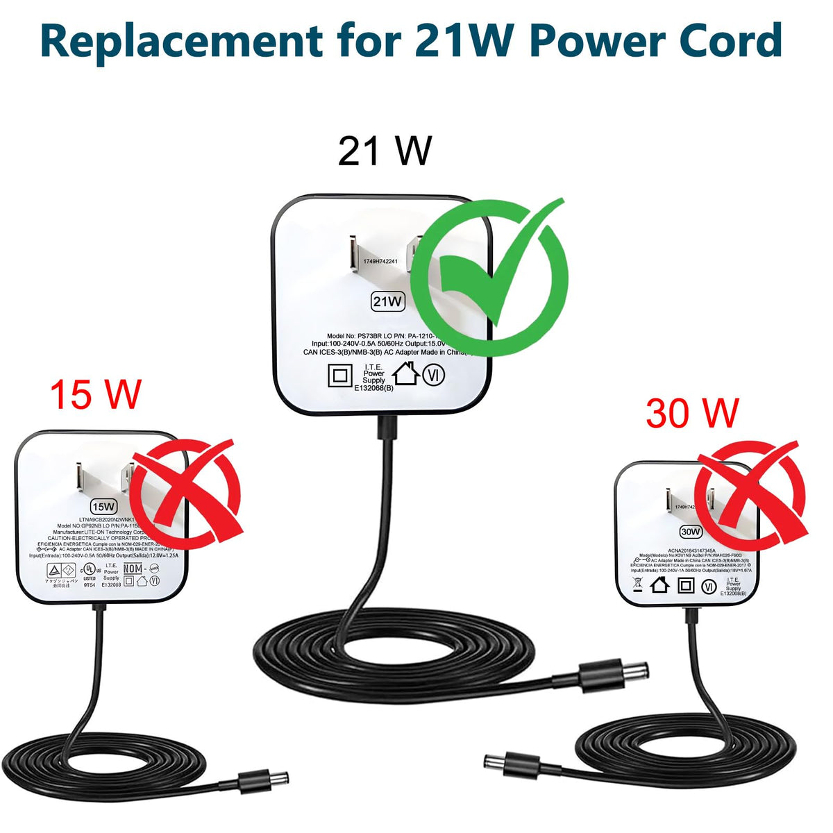 ZTTXL 5ft AC cord offers flexible placement