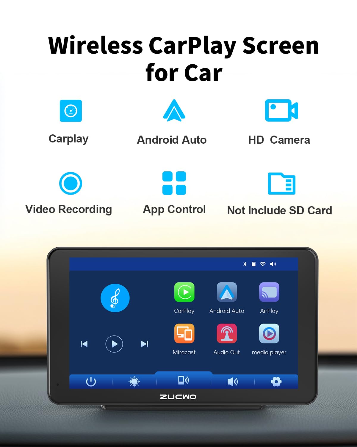 ZUCWO 1080p backup camera close-up providing clear rear visibility