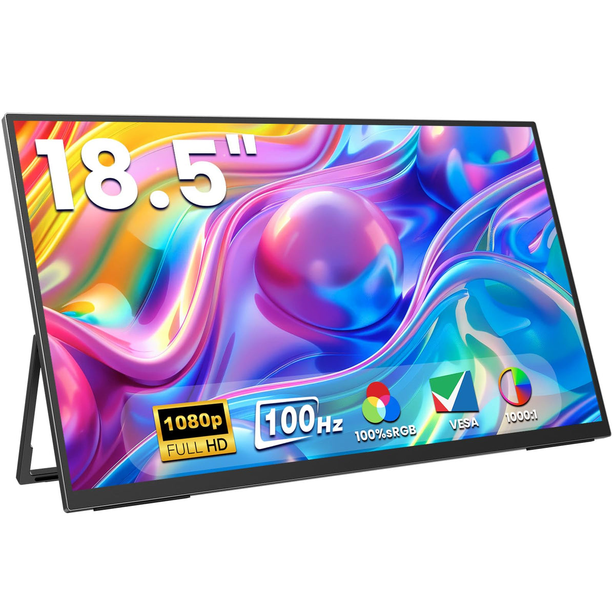 ZUCWO front view showing 18.5-inch 1080p screen and vivid colors for clear viewing