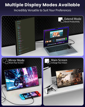 ZUCWO next to laptop as dual monitor setup to boost productivity on the go