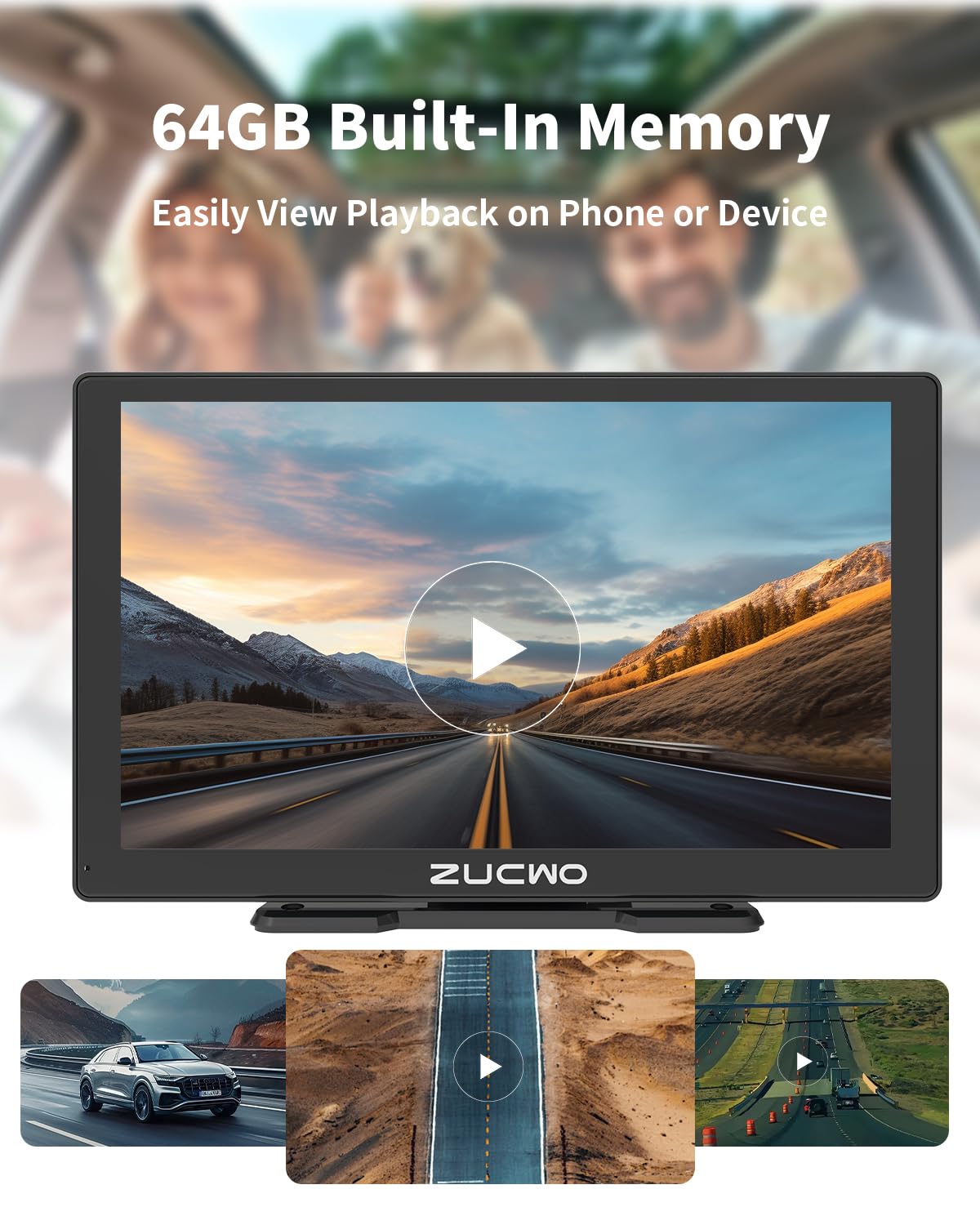 ZUCWO reverse camera image at night, provides clear night vision view