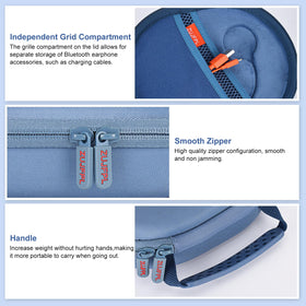 ZUJFPL open internal setup with mesh pocket organizing cables and earbuds