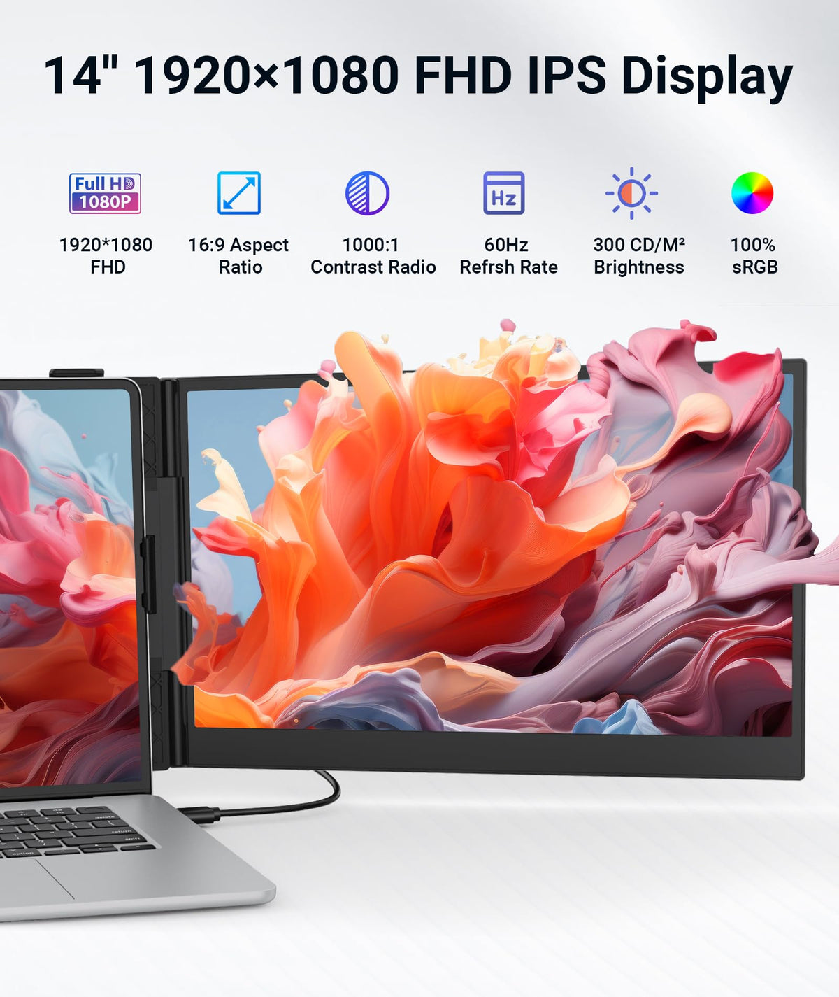 ZUMWALT 1080p FHD display with brightness up to 300 nits for clear visuals
