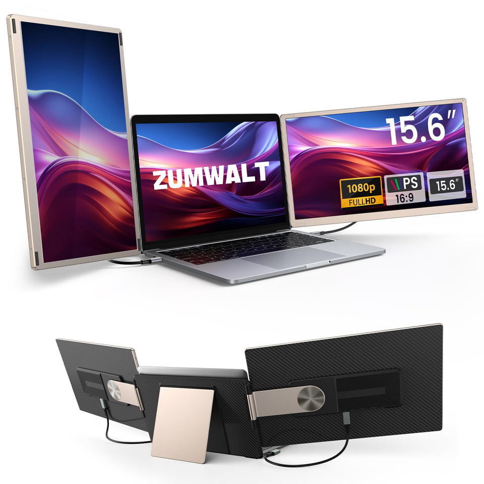 Zumwalt 15.6-inch screen extender triple display for efficient multitasking