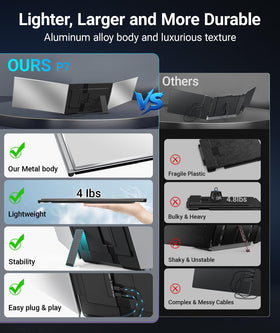 ZUMWALT P7 desk setup in-use for multitasking on the go.