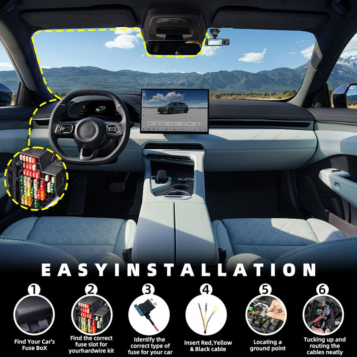 Zunfly dashcam multi fuse adapters ensure broad vehicle compatibility and safety.
