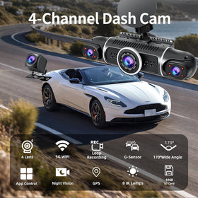 Zunfly W2 rear dash cam captures traffic behind the vehicle.