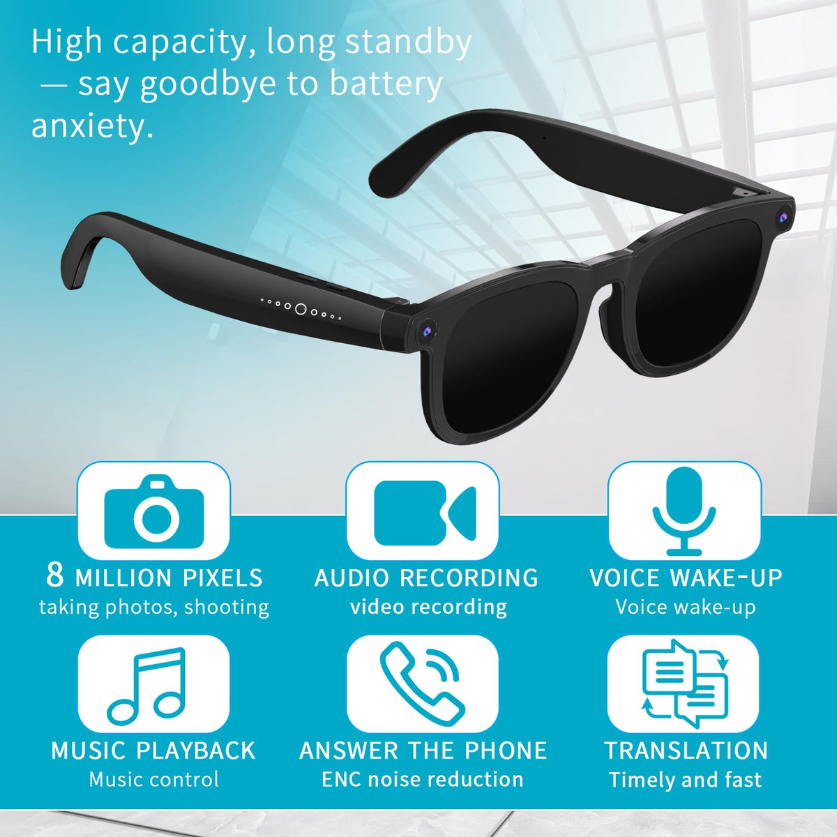 Zuzupord smart glasses AI translation UI enables real-time multilingual conversations.
