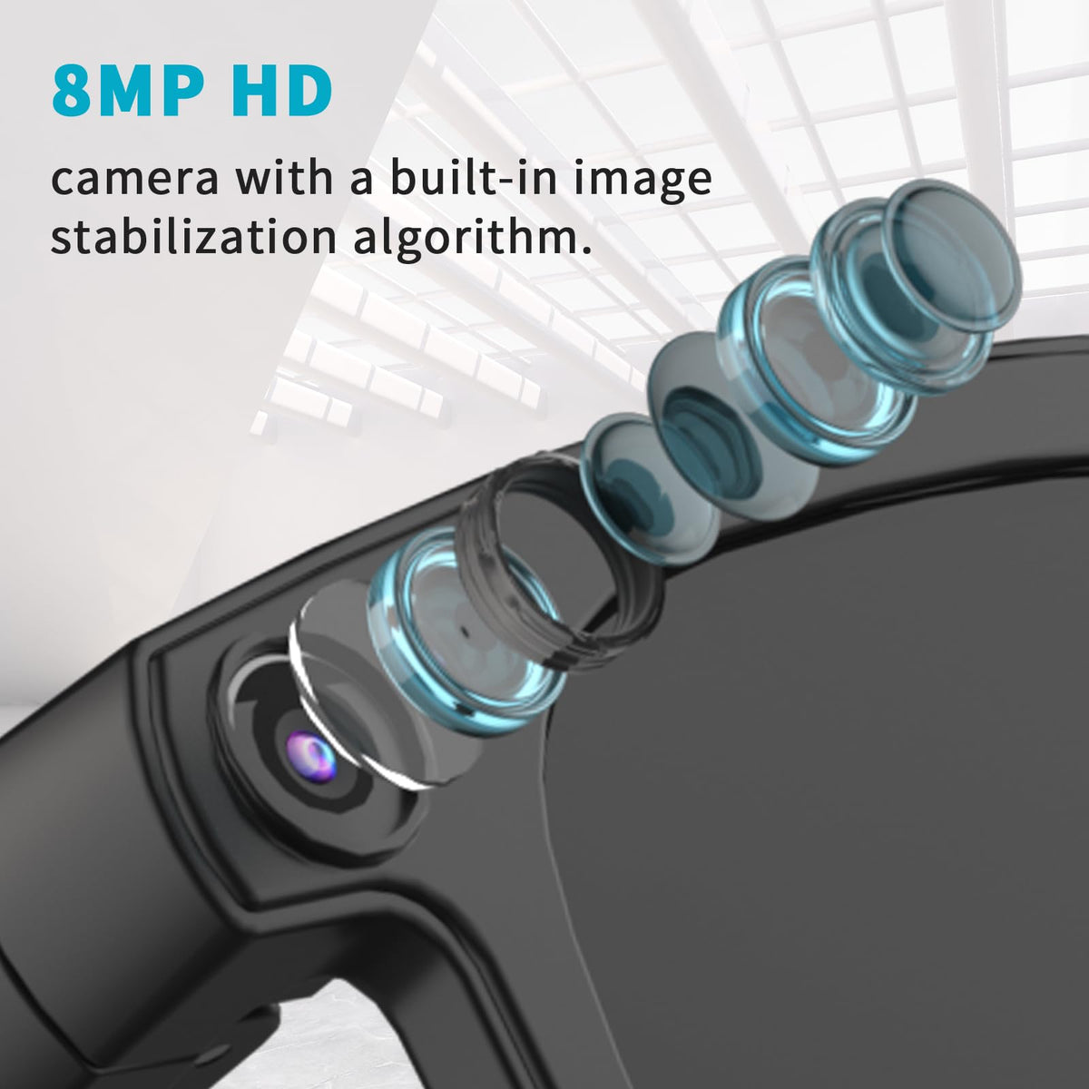 Zuzupord smart glasses 1080p camera records immersive point-of-view video.