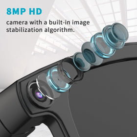 Zuzupord smart glasses 1080p camera records immersive point-of-view video.