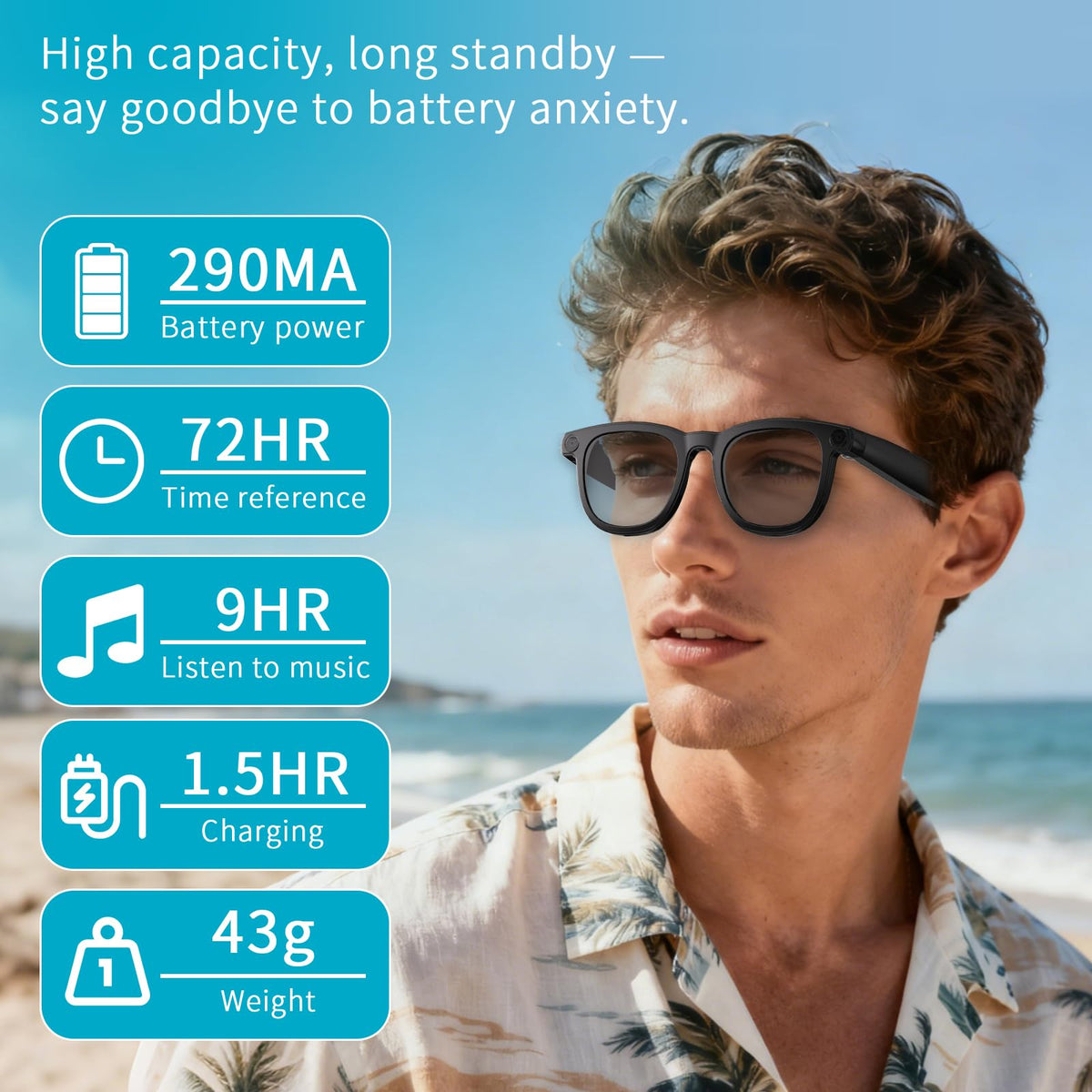 Zuzupord smart glasses open-ear audio delivers clear calls and music on the go.