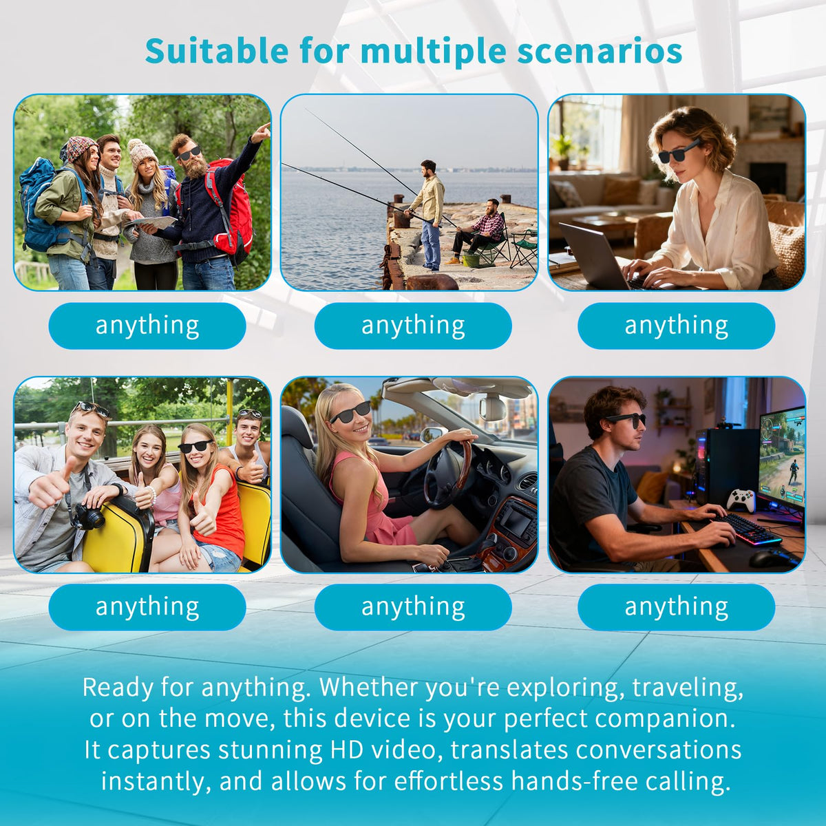 Zuzupord smart glasses voice control mic makes music and calls easy while traveling.
