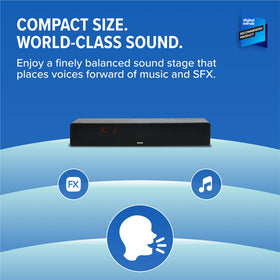 ZVOX home theater setup for easy placement and immersive listening.